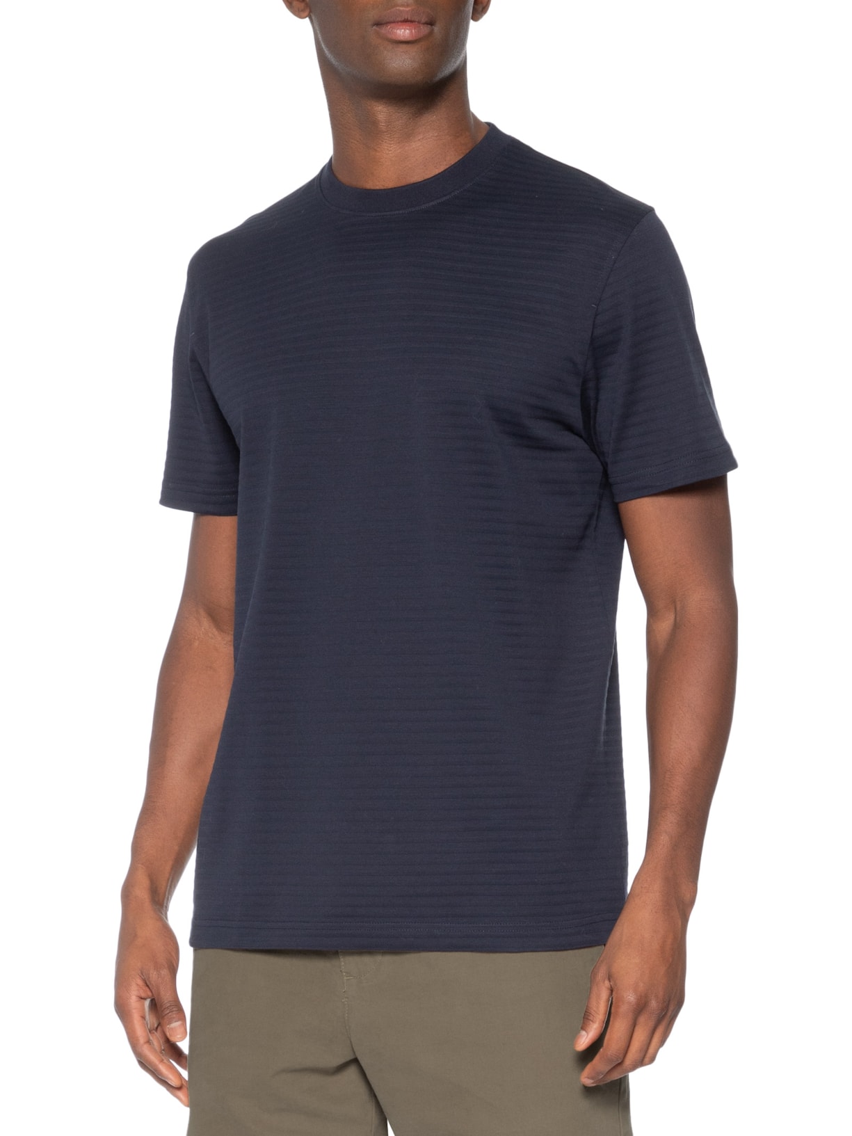 Camiseta Masculina Fio 80 Mercerizado Texturizada – Azul Aramis