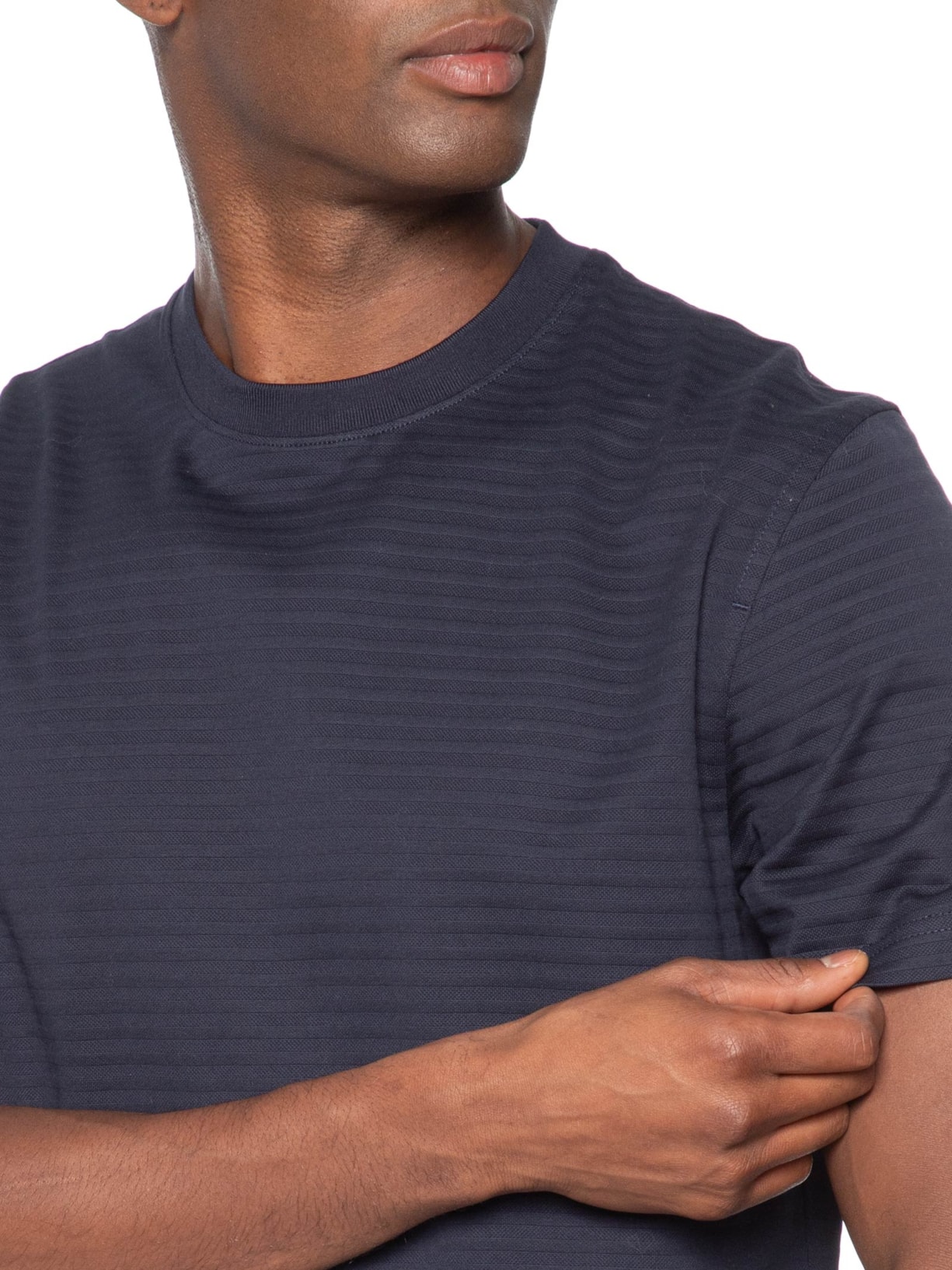 Camiseta Masculina Fio 80 Mercerizado Texturizada – Azul Aramis