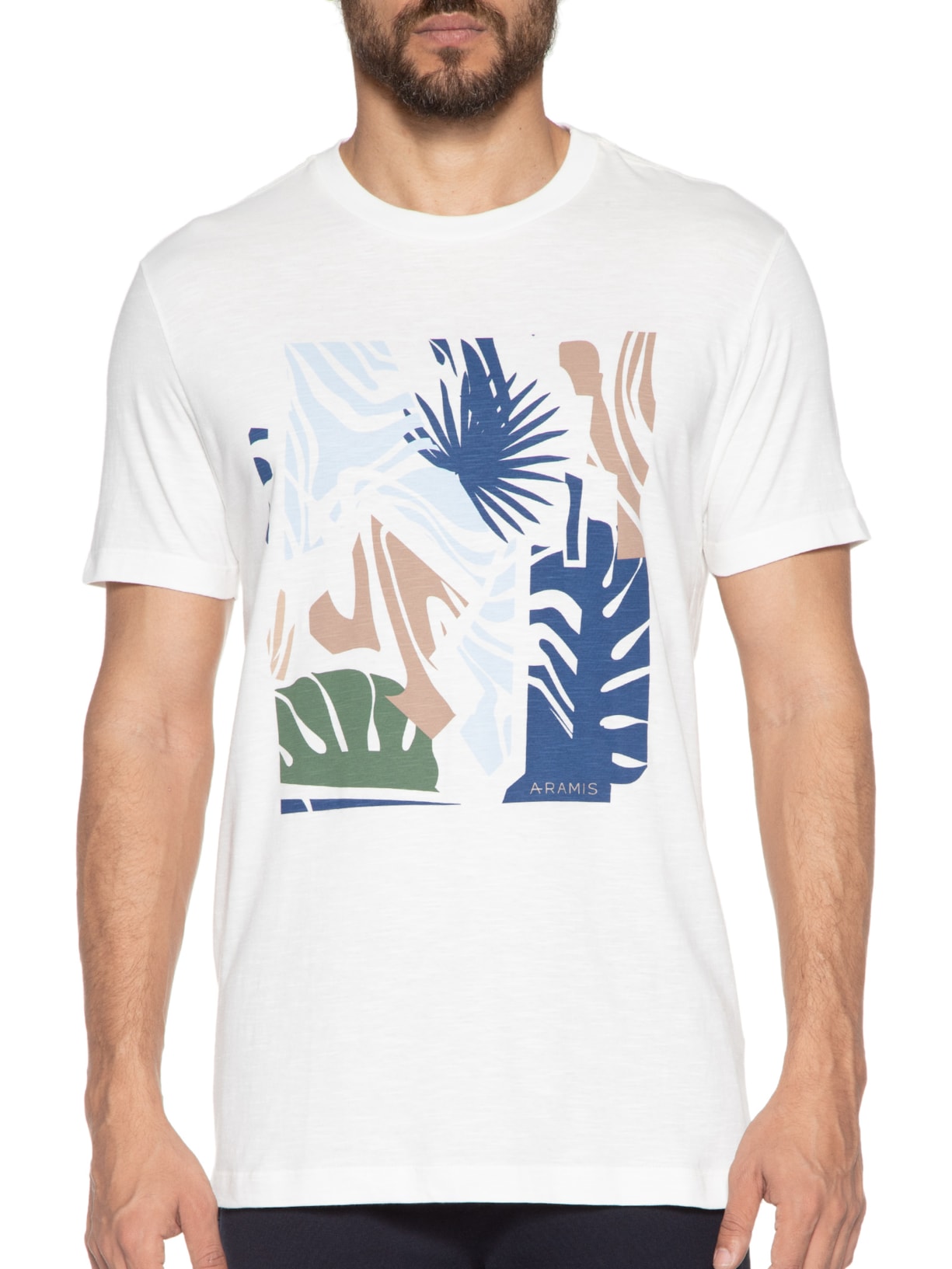 Camiseta Masculina Flame Estampa Costela Branco Aramis