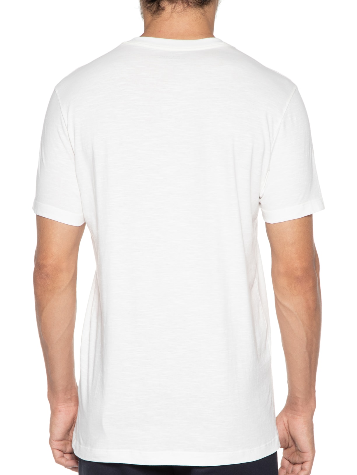 Camiseta Masculina Flame Estampa Costela Branco Aramis