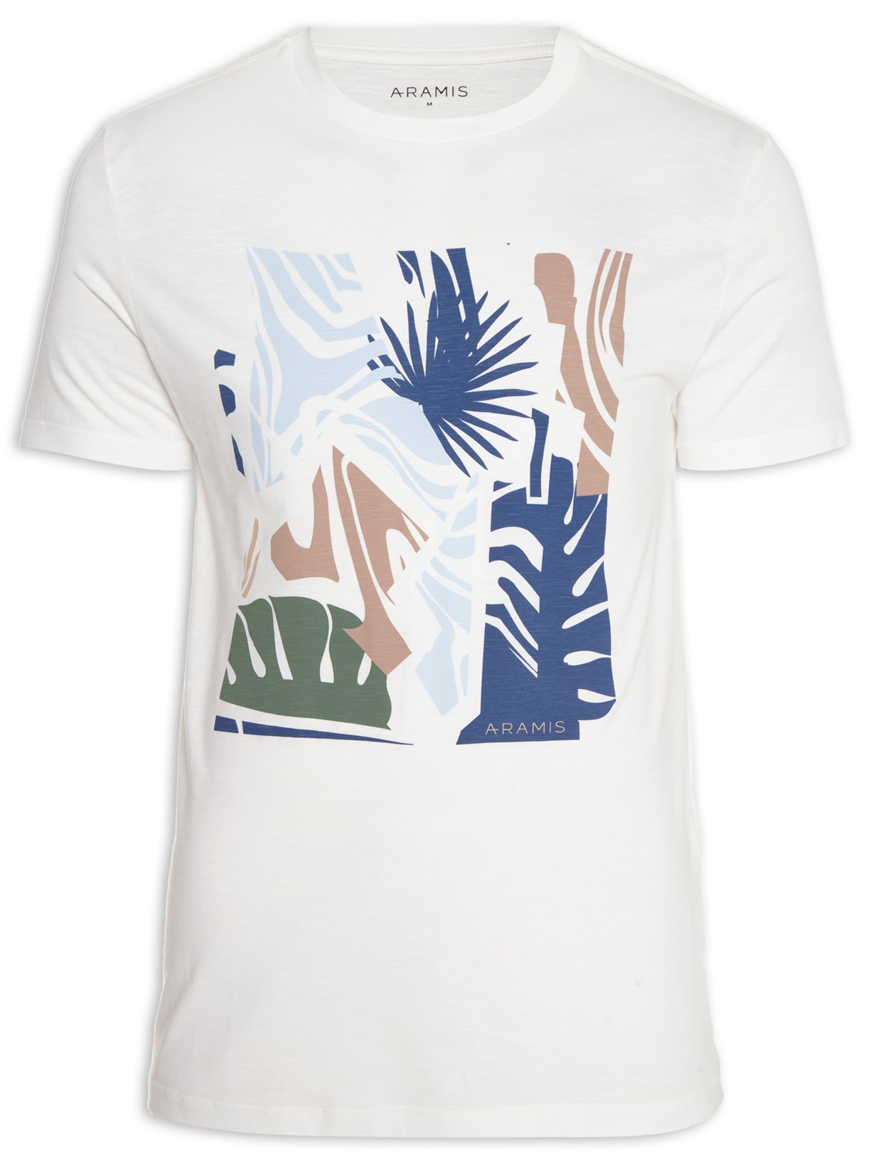 Camiseta Masculina Flame Estampa Costela Branco Aramis
