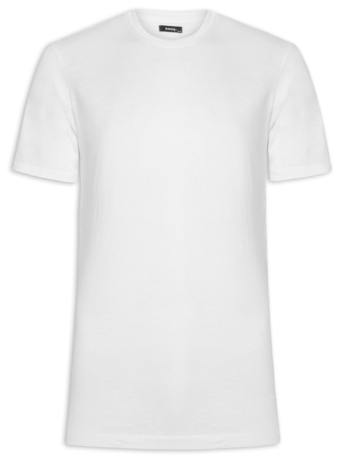 Camiseta Masculina Flamê Gola Redonda - Branco