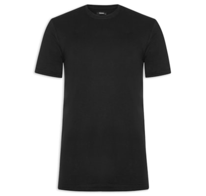 Camiseta Masculina Flamê Gola Redonda - Preto