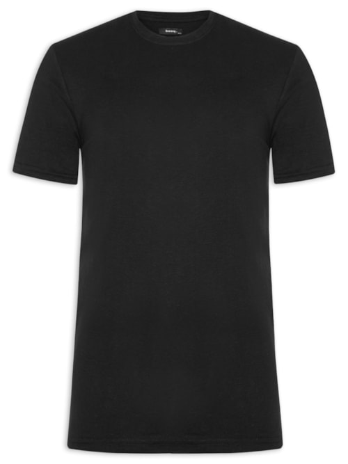 Camiseta Masculina Flamê Gola Redonda - Preto