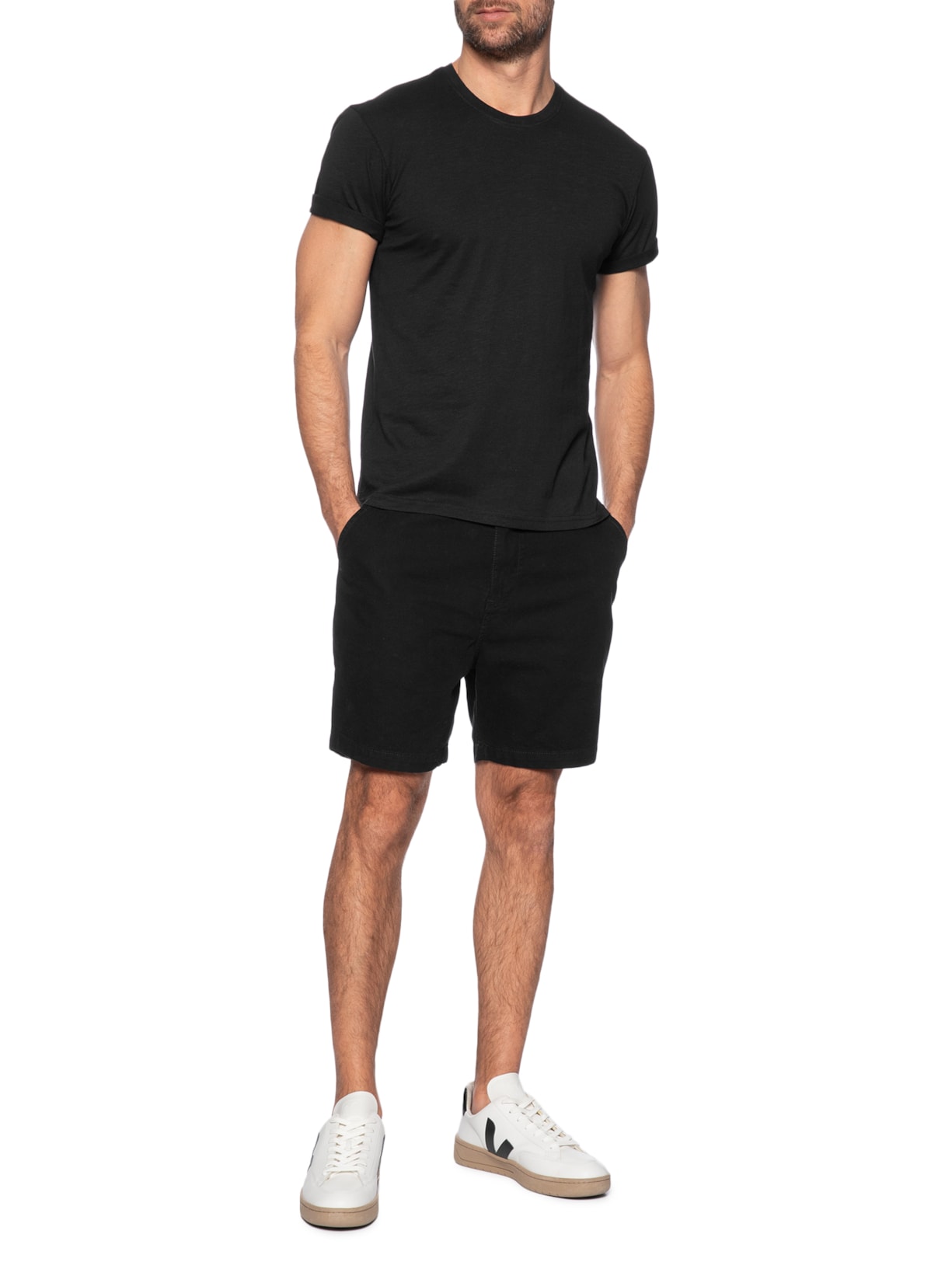 Camiseta Masculina Flamê Gola Redonda Preto Basiq Men