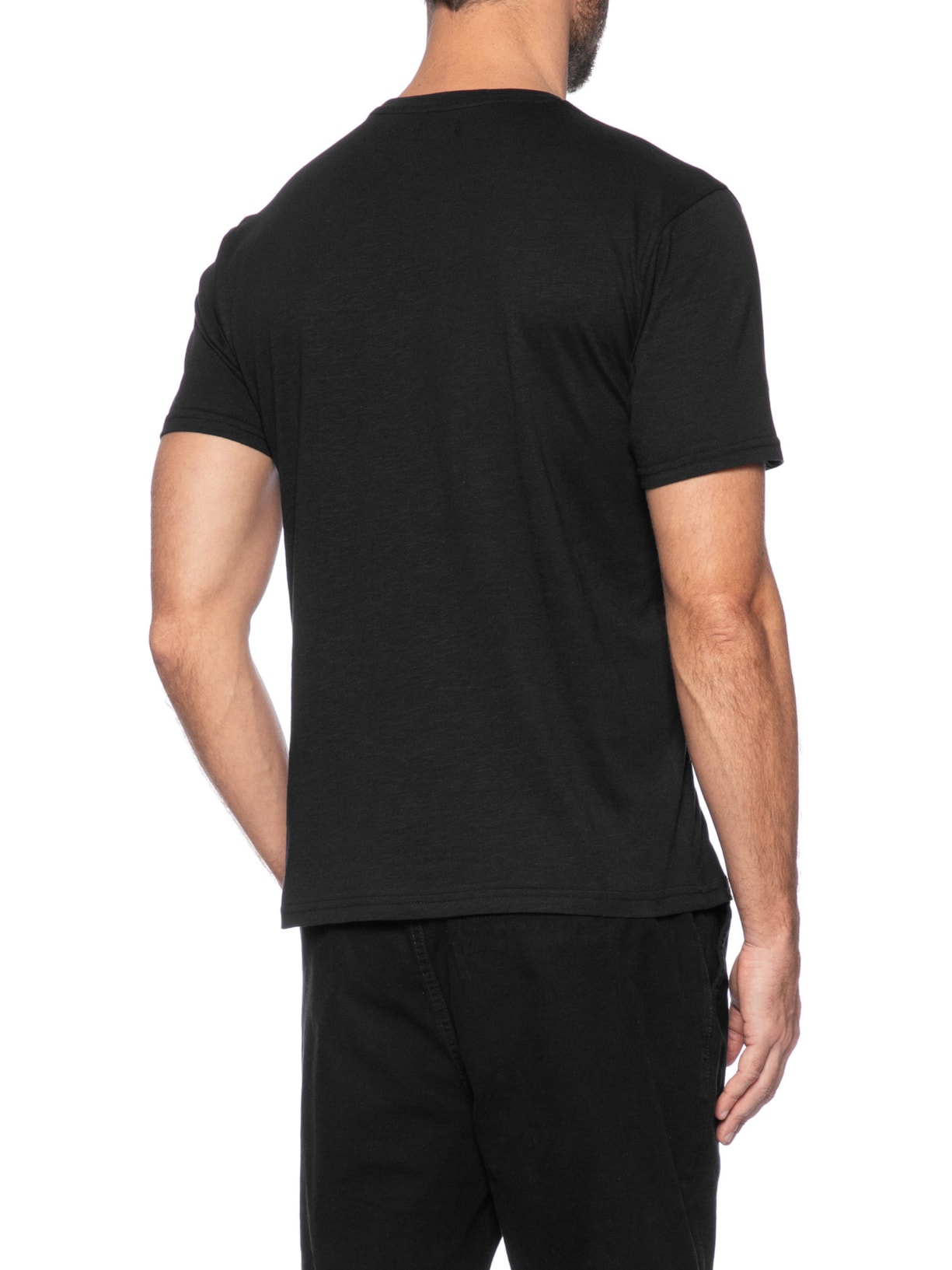 Camiseta Masculina Flamê Gola Redonda Preto Basiq Men