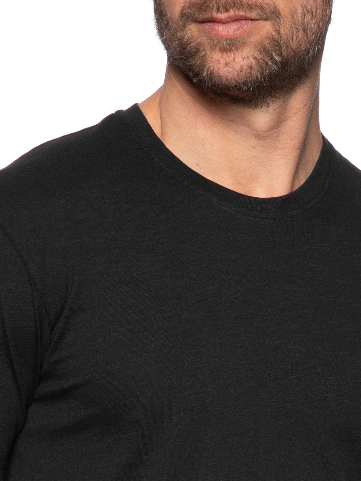 Camiseta Masculina Flamê Gola Redonda Preto Basiq Men