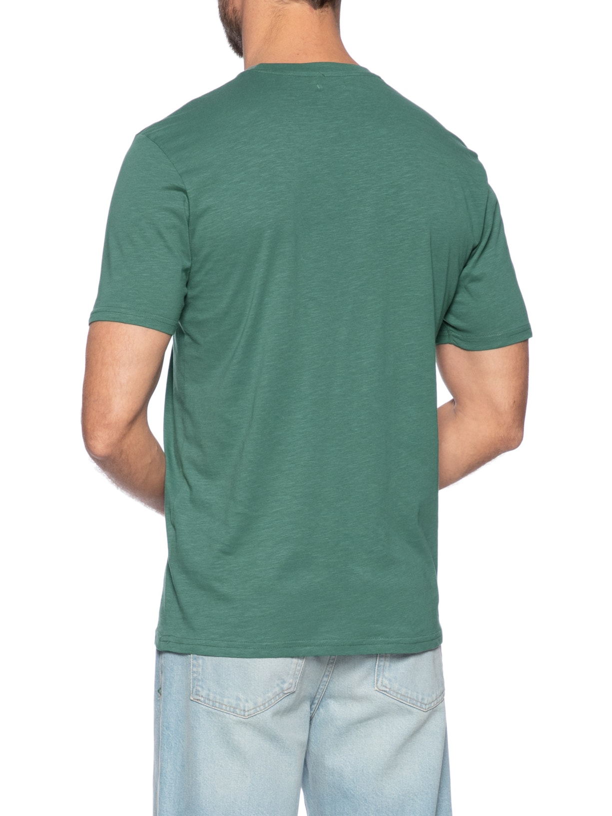 Camiseta Masculina Flamê Gola Redonda Verde Basiq Men