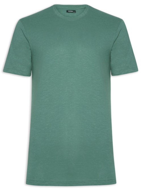 Camiseta Masculina Flamê Gola Redonda - Verde