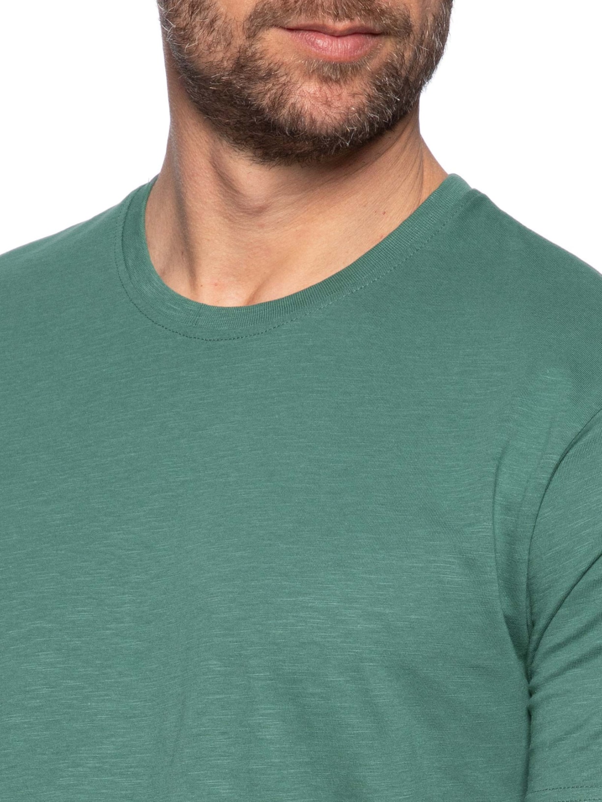 Camiseta Masculina Flamê Gola Redonda Verde Basiq Men