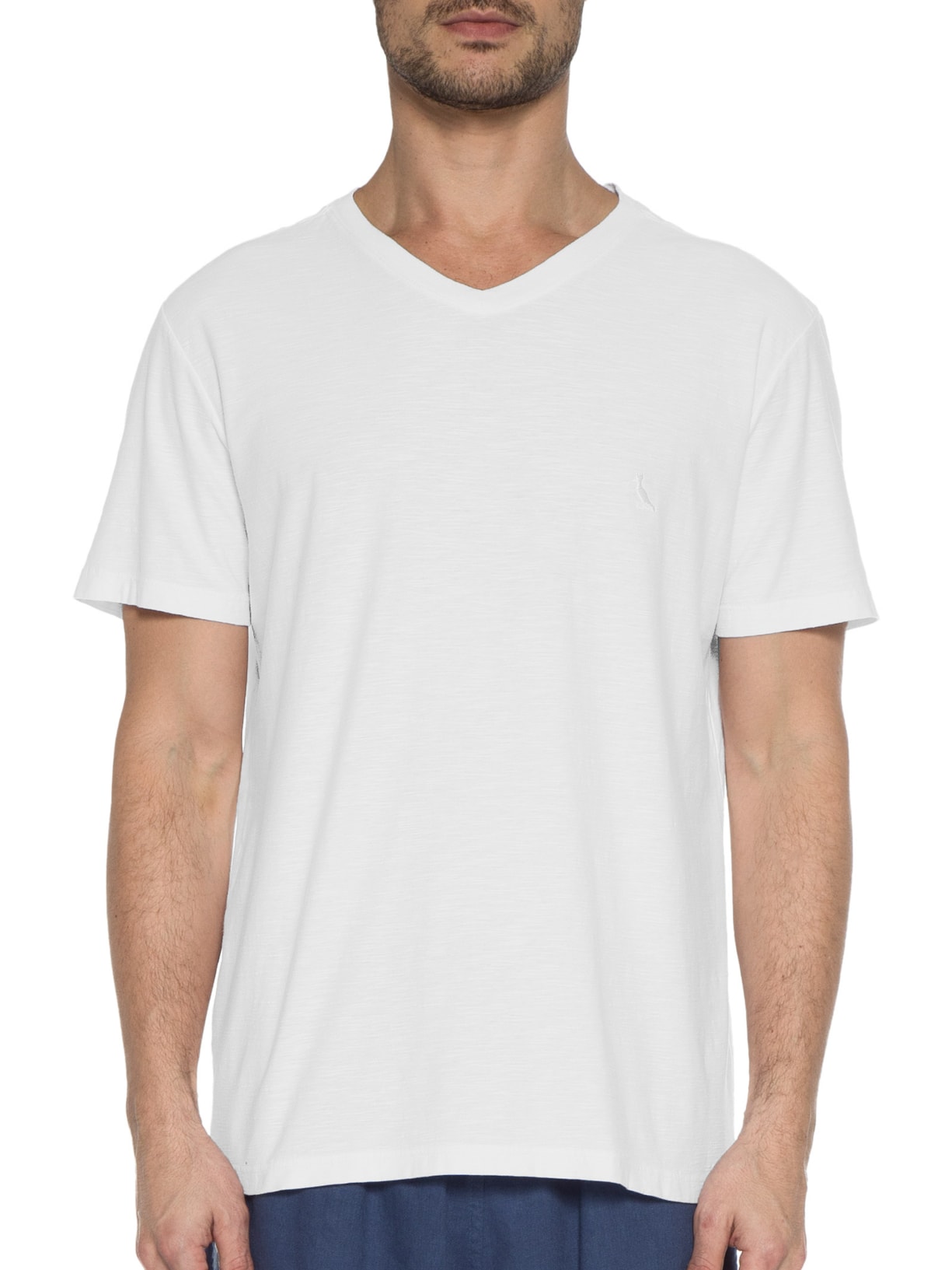 Camiseta Masculina Flame Gola V Stoned Branco Reserva