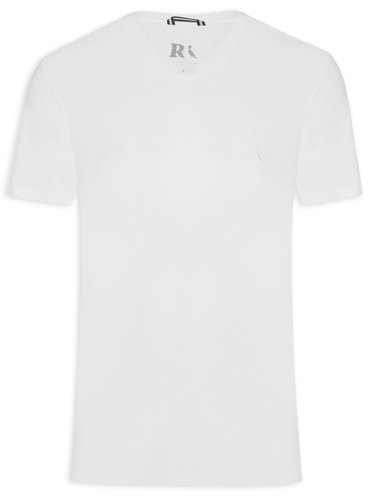 Camiseta Masculina Flame Gola V Stoned Branco Reserva