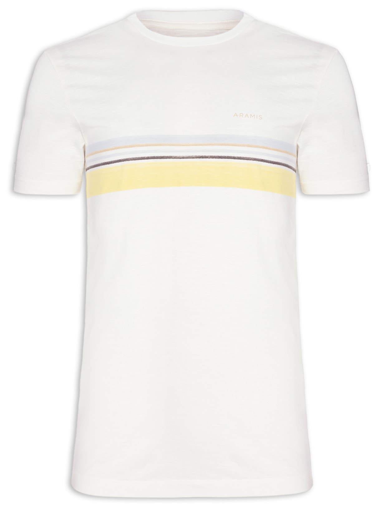 Camiseta Masculina Flamê Listrado Localizado Amarelo Aramis