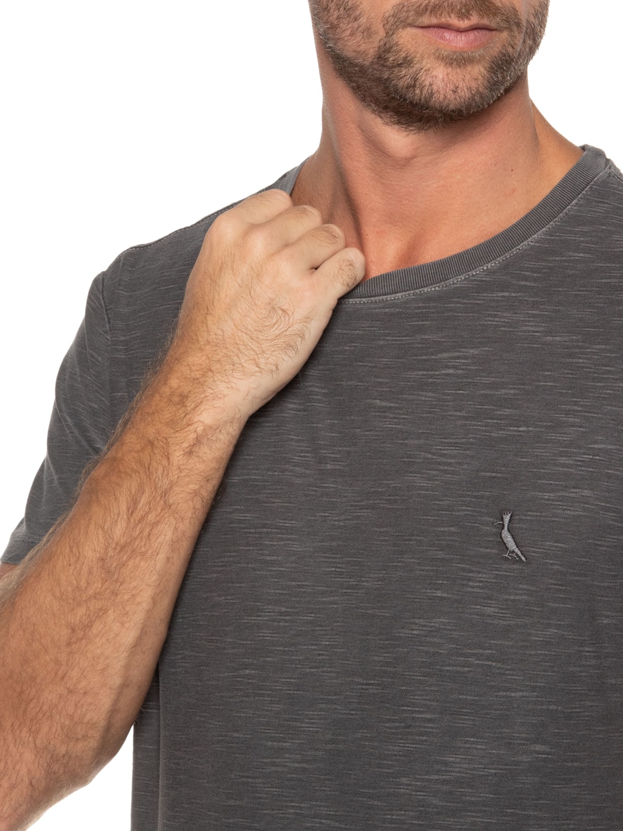 Camiseta Masculina Flame Stoned Cinza Reserva