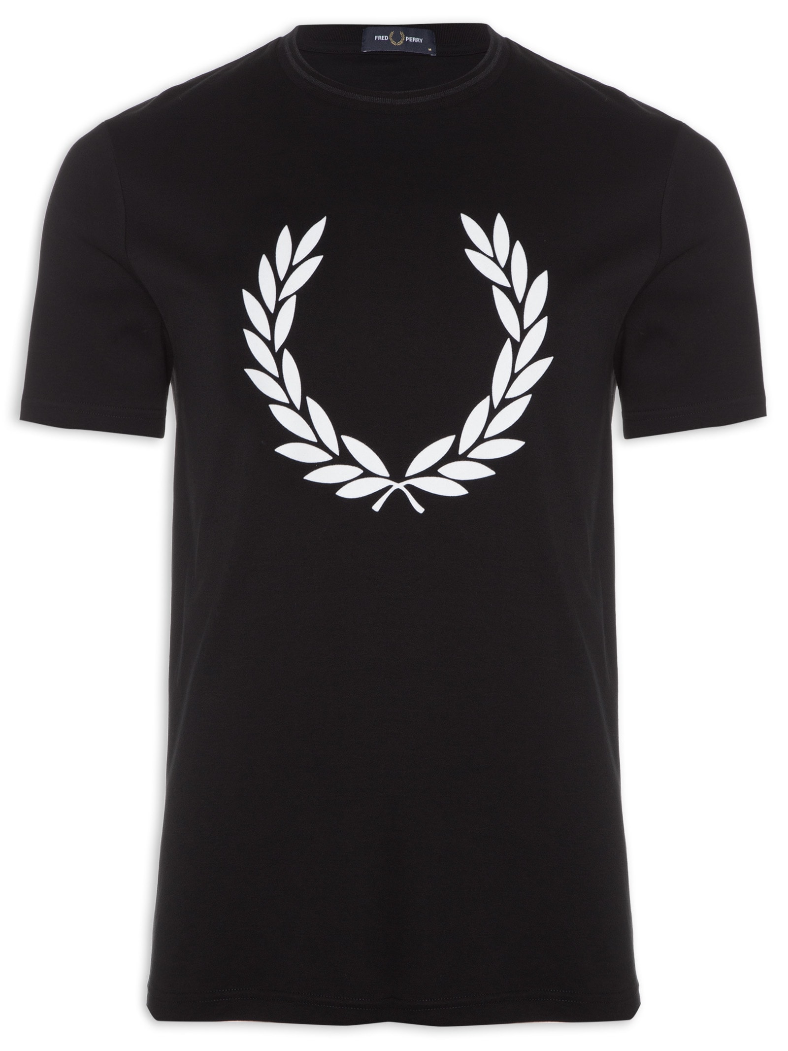 T-Shirt Masculina Flock Laurel Wreath - Fred Perry - Preto