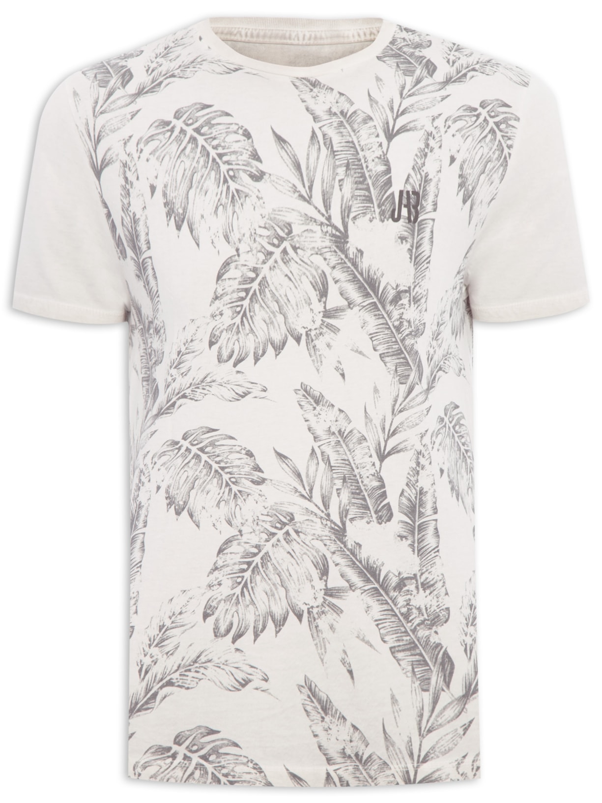 Camiseta Masculina Floral - Cinza