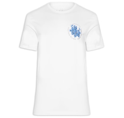 Camiseta Masculina Floresta Aquarela Peito - Branco