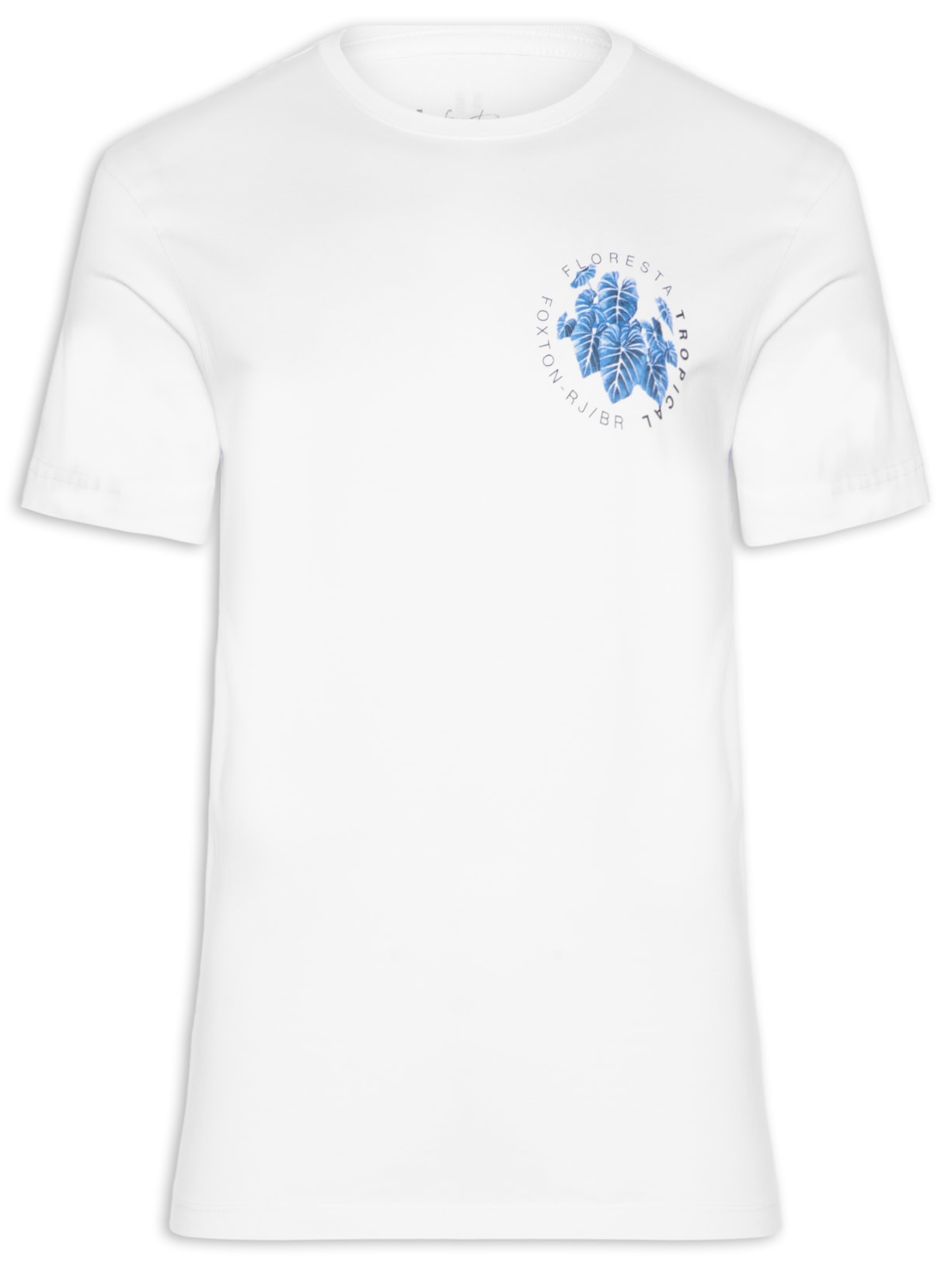 Camiseta Masculina Floresta Aquarela Peito - Branco