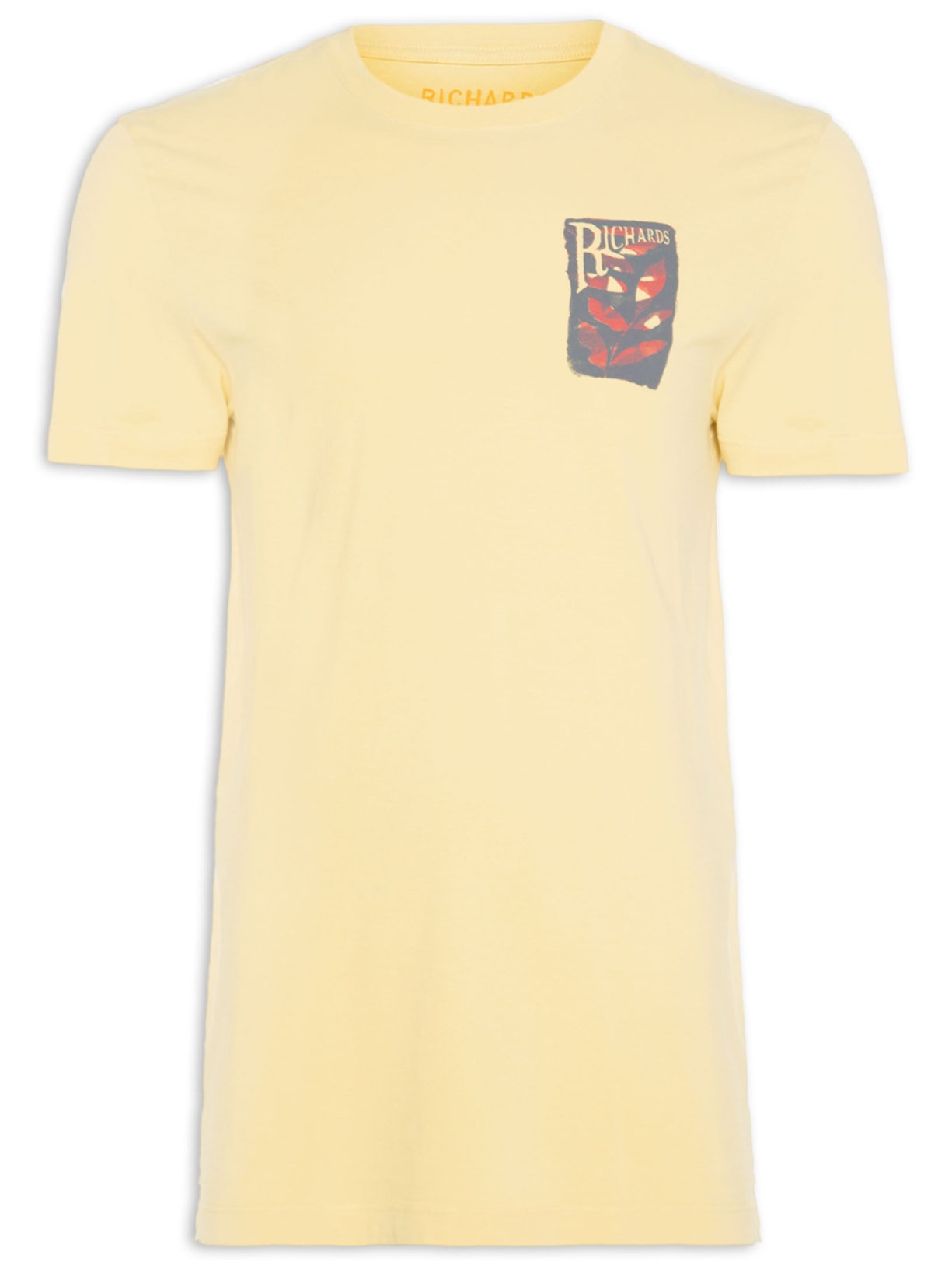 Camiseta Masculina Folhas Peito - Amarelo