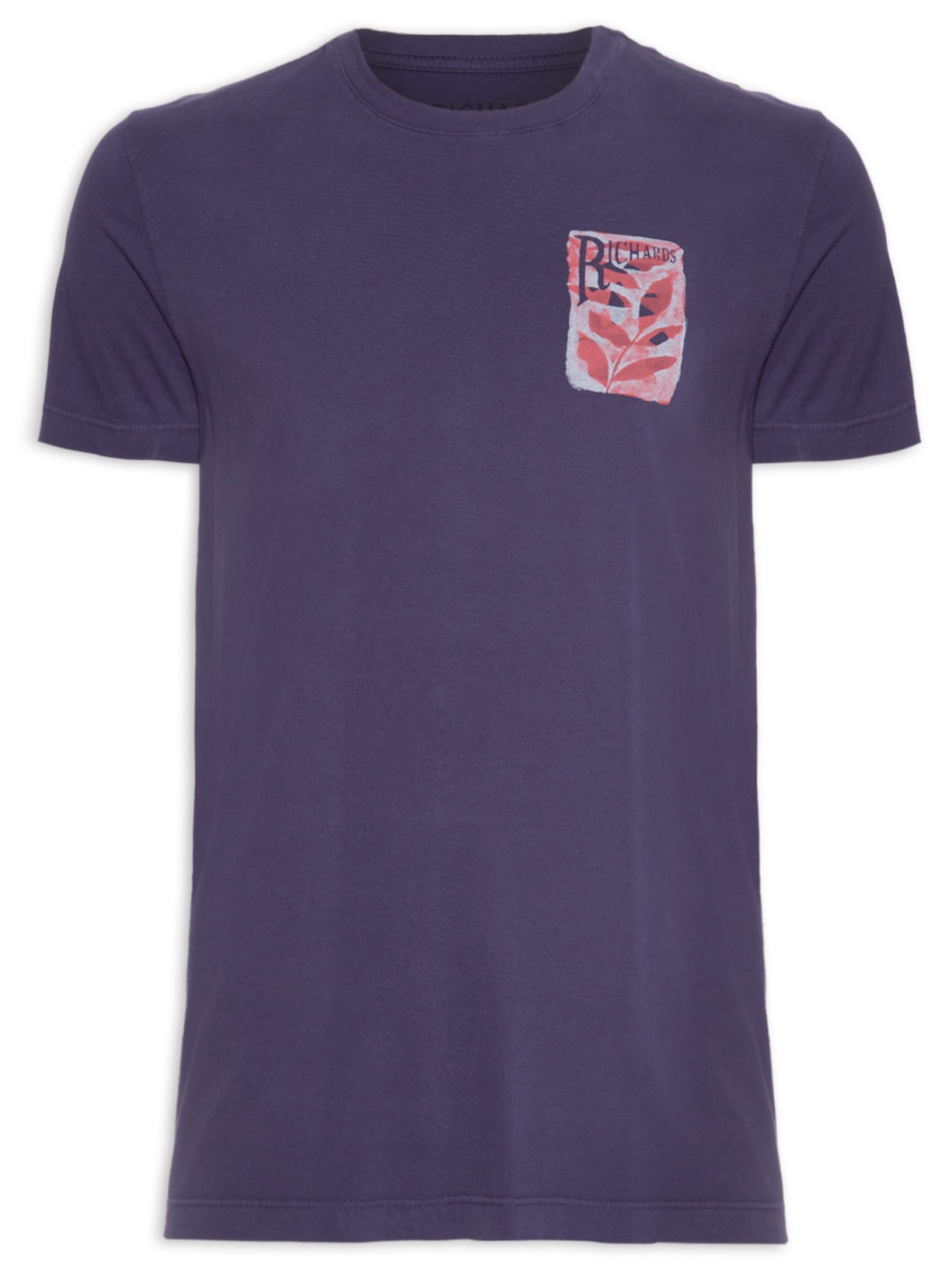 Camiseta Masculina Folhas Peito - Azul