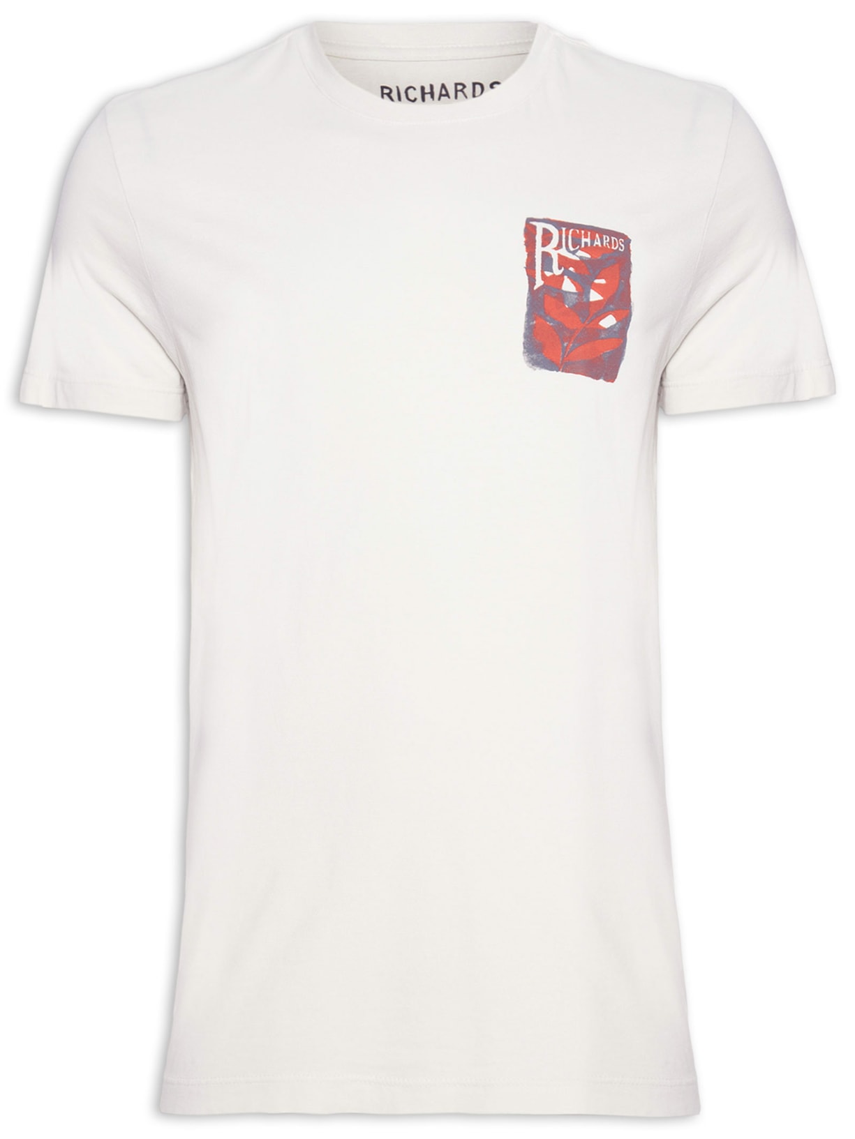 Camiseta Masculina Folhas Peito Bege Richards