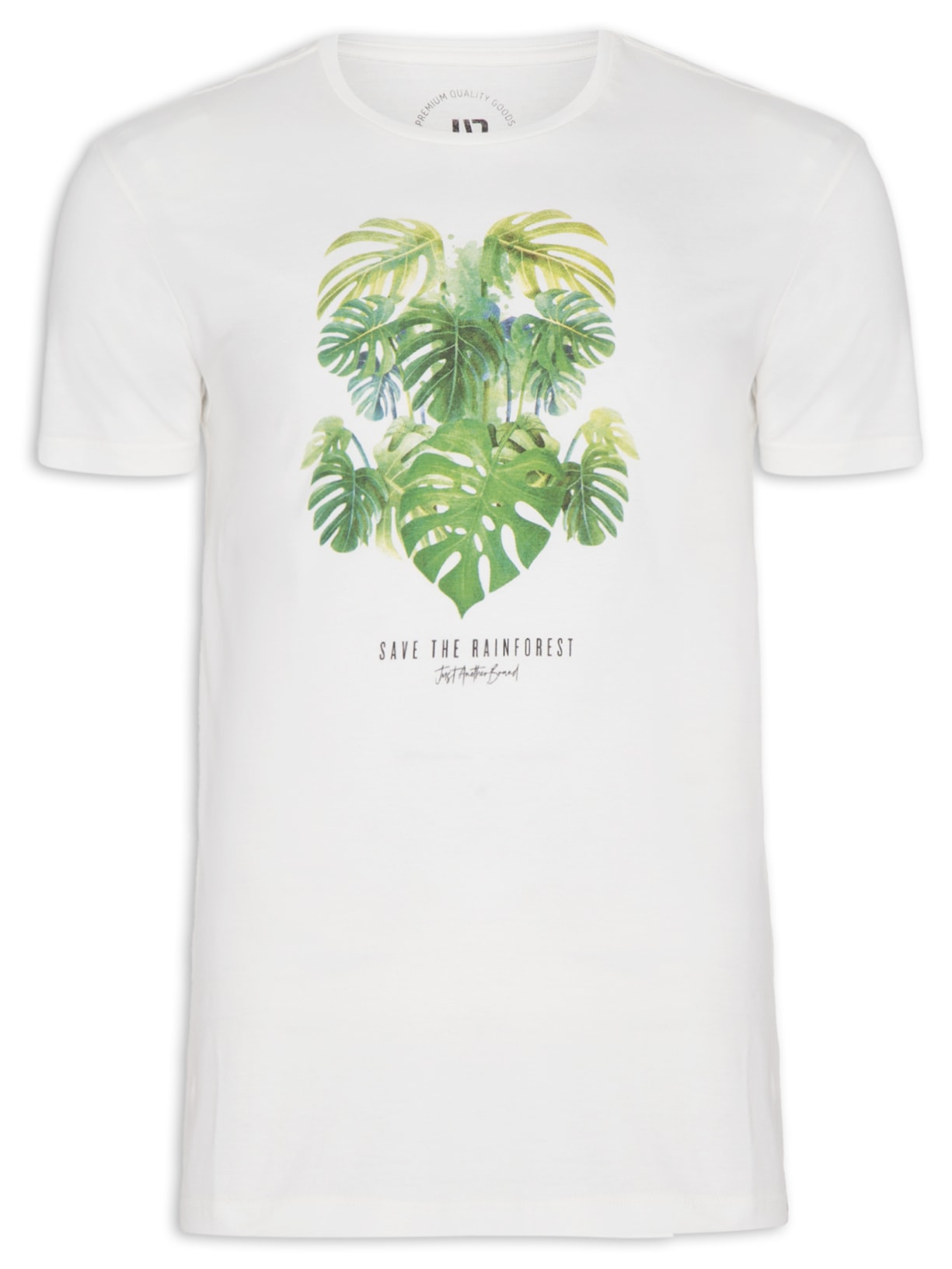 Camiseta Masculina Folhas Rainforest - Off White