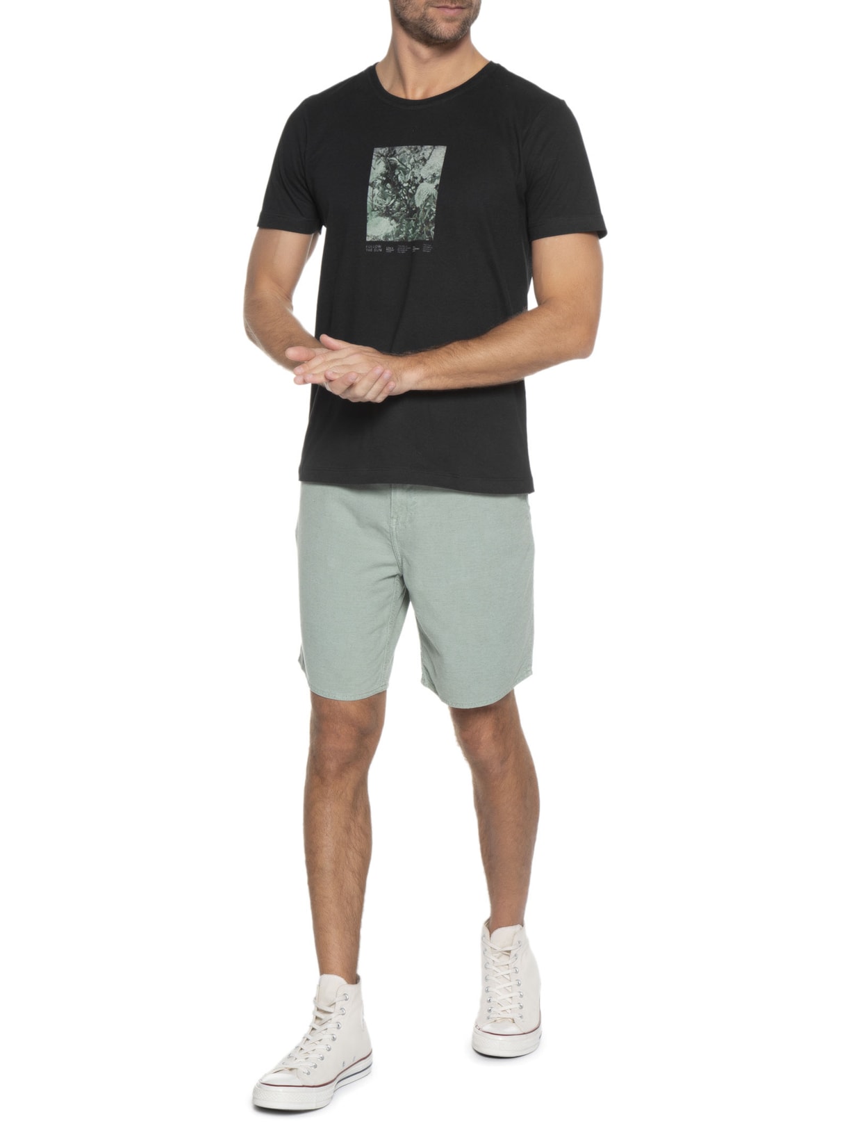 Camiseta Masculina Follow The Sun Preto Urbô