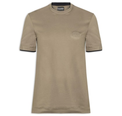 Camiseta Masculina Friso Colar - Bege