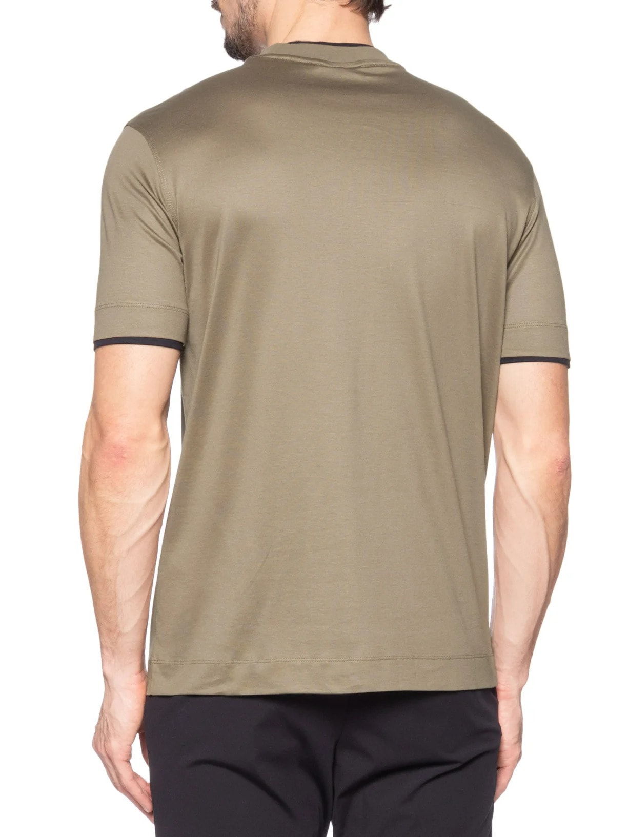 Camiseta Masculina Friso Colar Bege Emporio Armani
