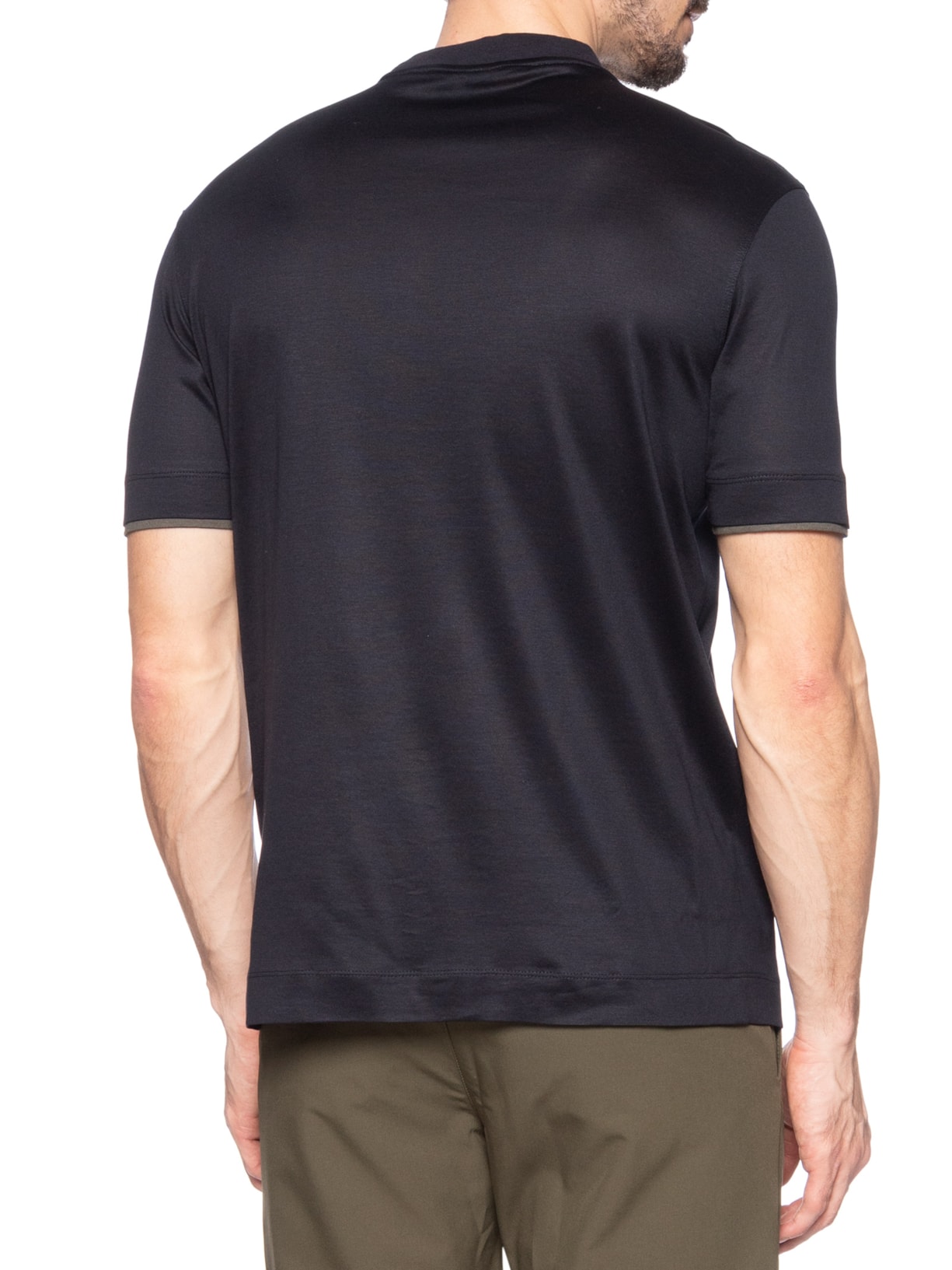 Camiseta Masculina Friso Colar Preto Emporio Armani