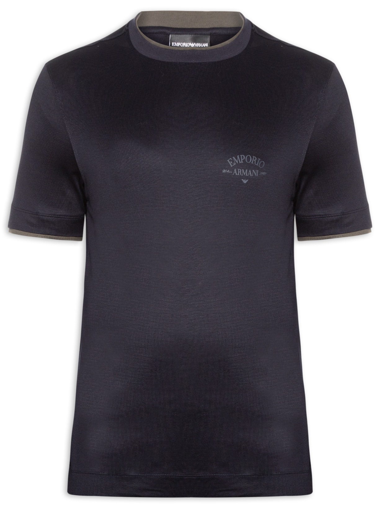 Camiseta Masculina Friso Colar Preto Emporio Armani