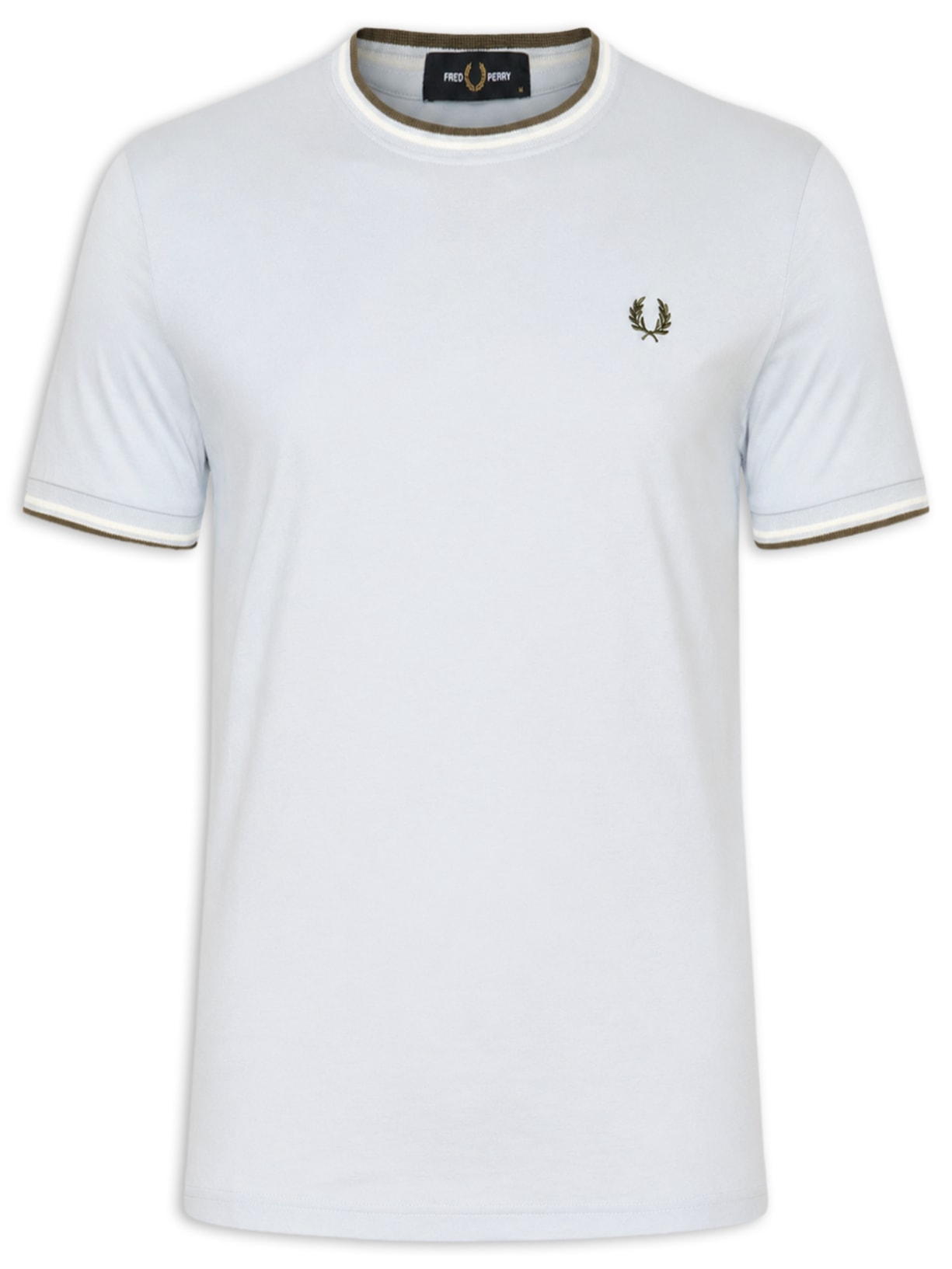 Camiseta Masculina Friso Duplo Regular Fit Em Algodão - Azul