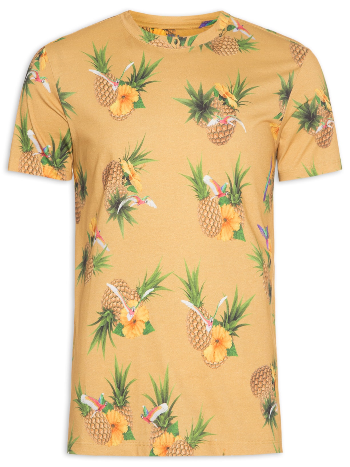 Camiseta Masculina Full Print Tropical - Amarelo
