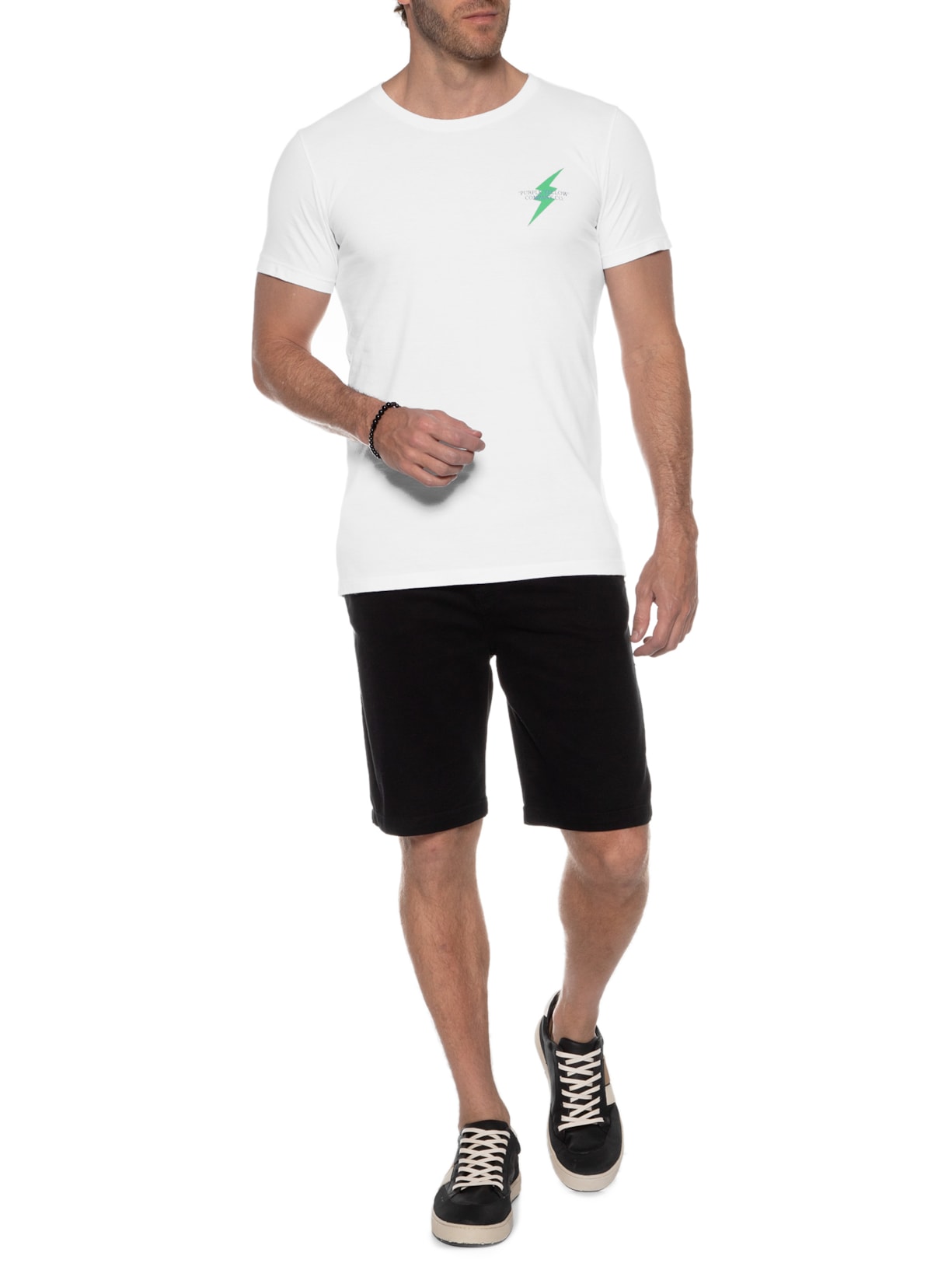 Camiseta Masculina Futebol Arte Branca Purple Yellow