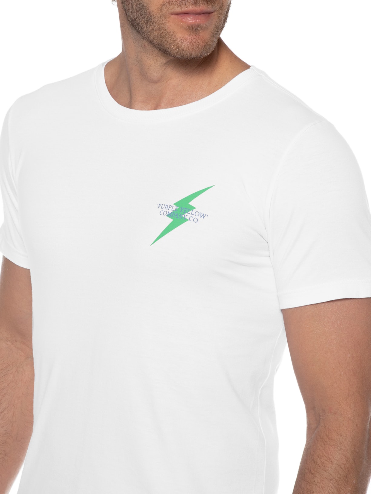 Camiseta Masculina Futebol Arte Branca Purple Yellow