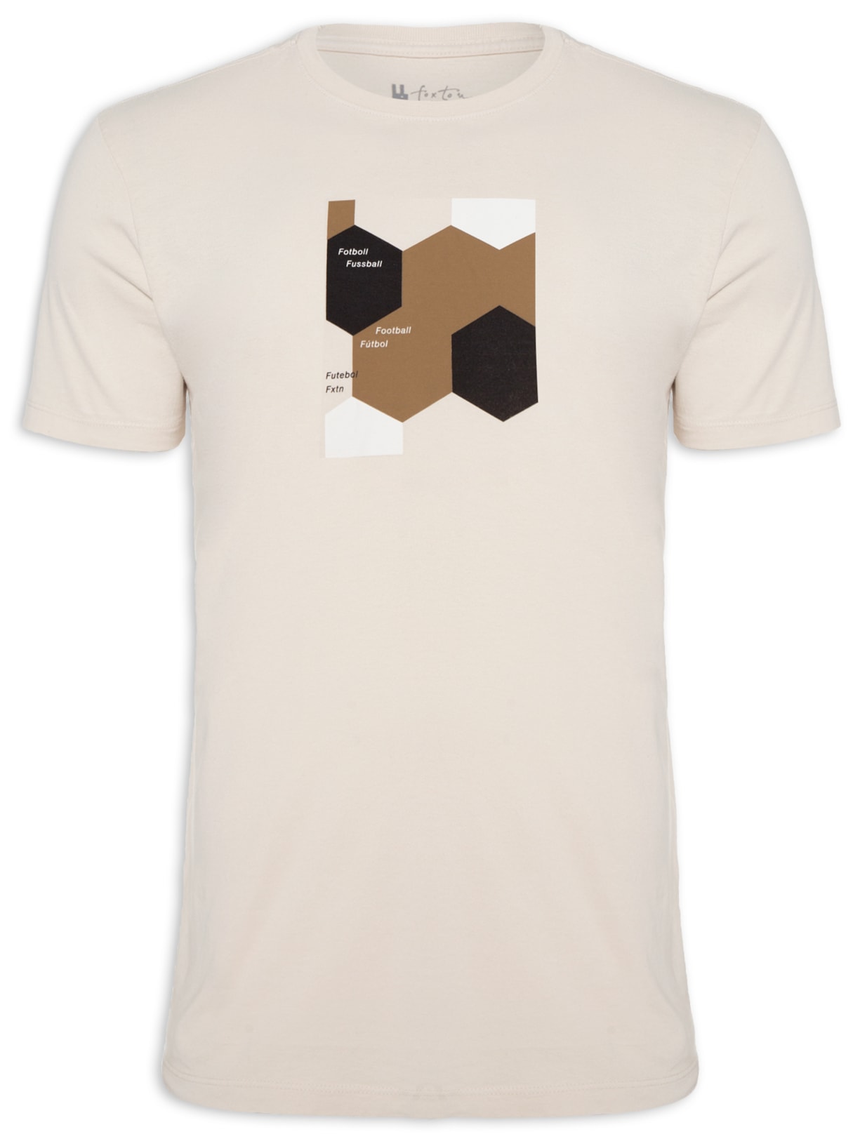 Camiseta Masculina Futebol Geométrico - Bege