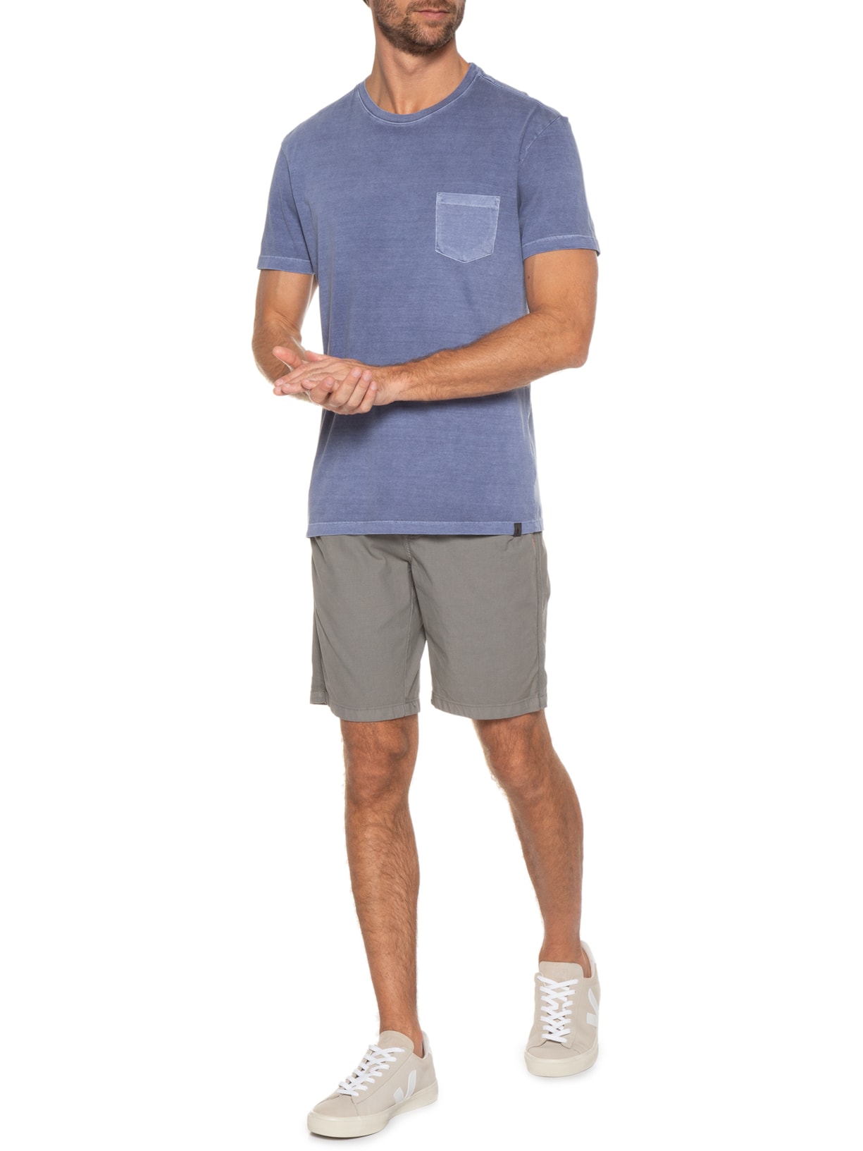 Camiseta Masculina Garment Dye Azul Oficina Reserva