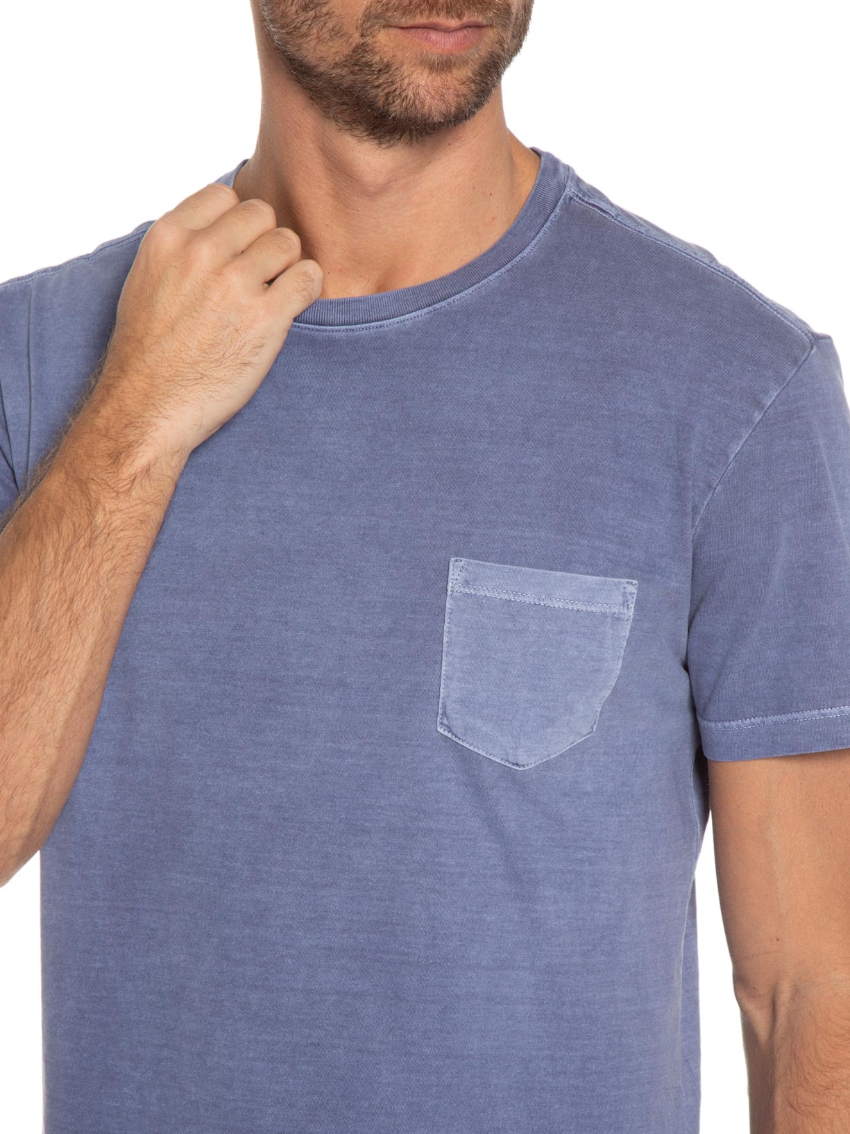 Camiseta Masculina Garment Dye Azul Oficina Reserva