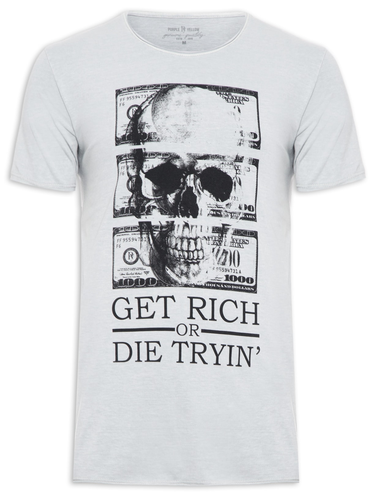 Camiseta Masculina Get Rich - Cinza