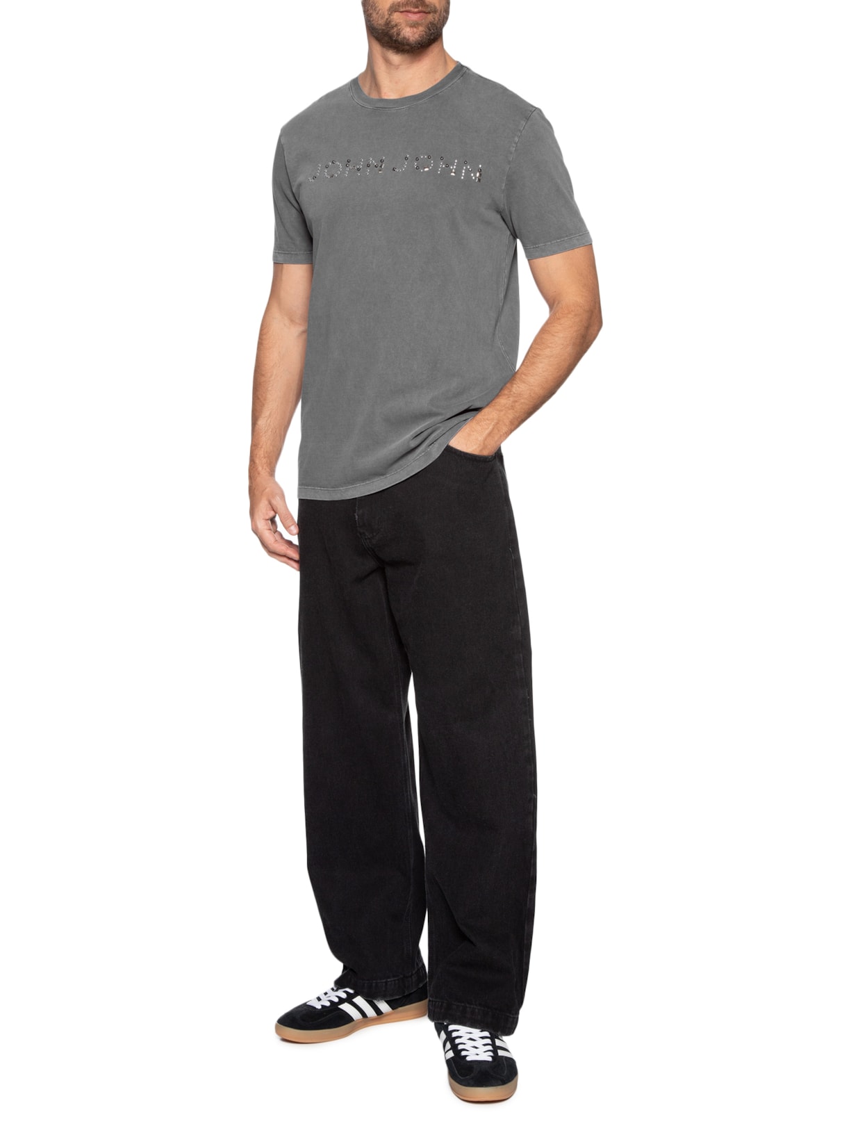 Camiseta Masculina Glam Space Cinza John John