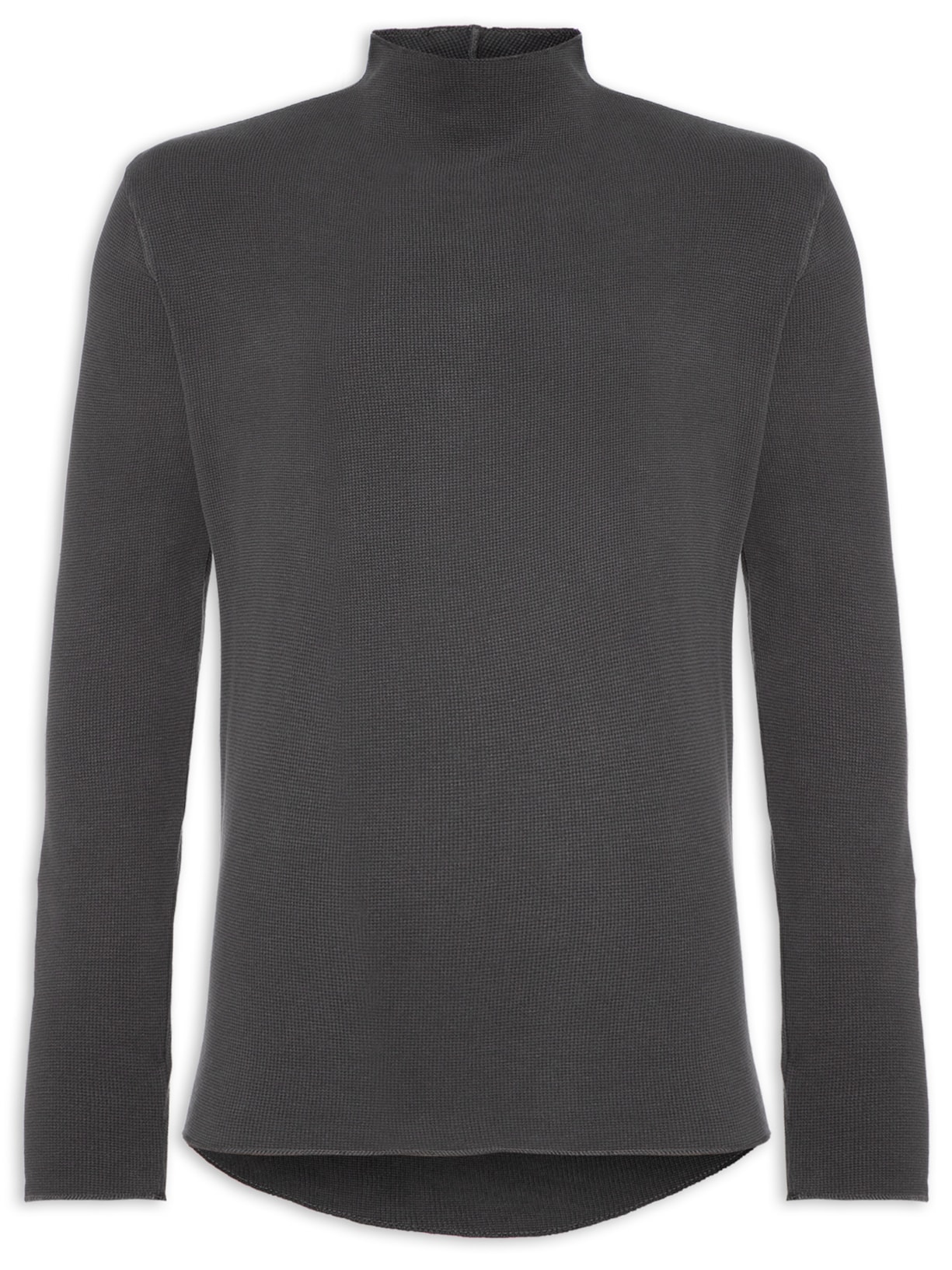 Camiseta Masculina Gola Alta Manga Longa - Cinza