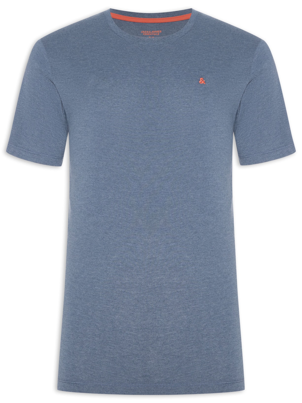 Camiseta Masculina Gola Careca Algodão Orgânica Azul Jack & Jones