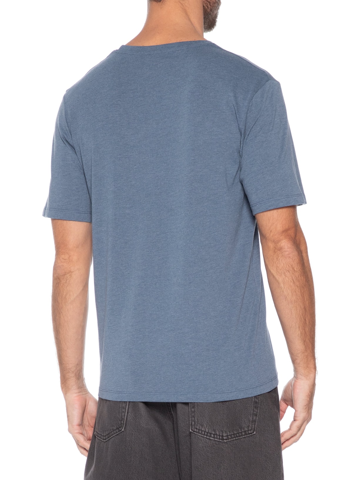 Camiseta Masculina Gola Careca Algodão Orgânica Azul Jack & Jones