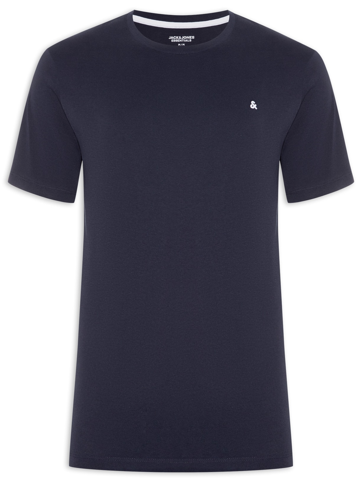 Camiseta Masculina Gola Careca Algodão Orgânica Azul Marinho Jack & Jones