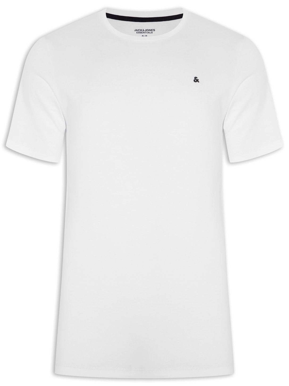 Camiseta Masculina Gola Careca Algodão Orgânica Branco Jack & Jones