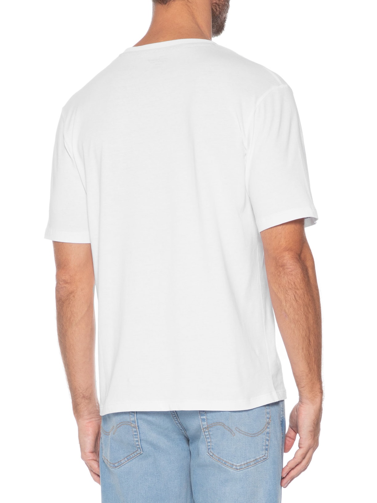 Camiseta Masculina Gola Careca Algodão Orgânica Branco Jack & Jones