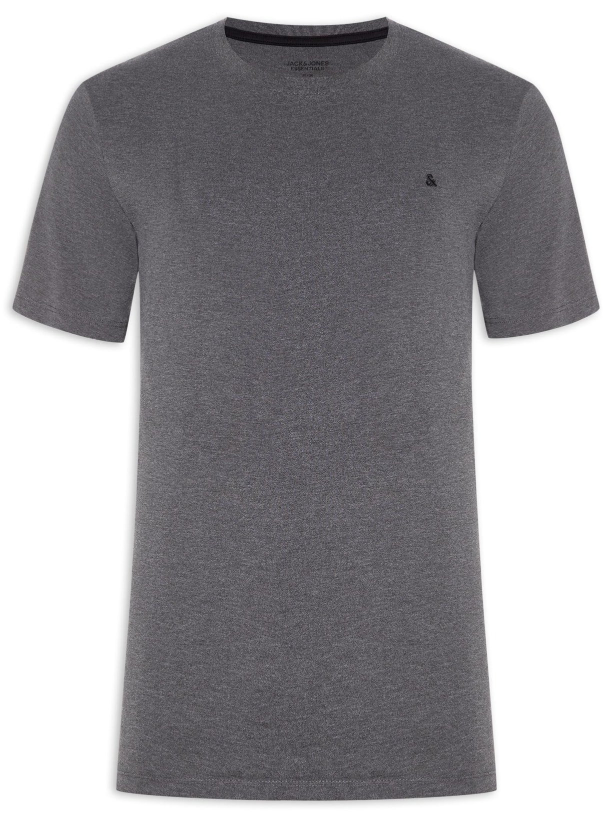 Camiseta Masculina Gola Careca Algodão Orgânica Cinza Jack & Jones