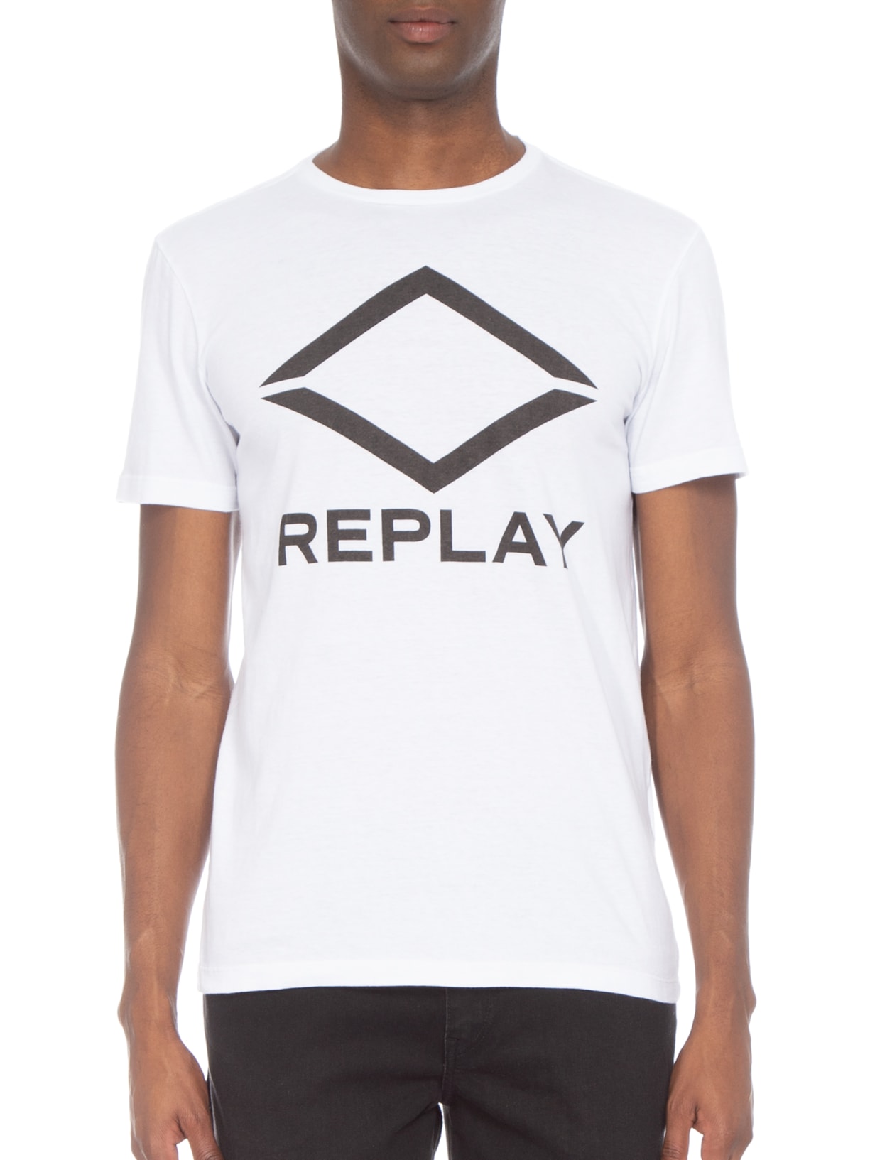 Camiseta Masculina Gola Careca Branco Replay