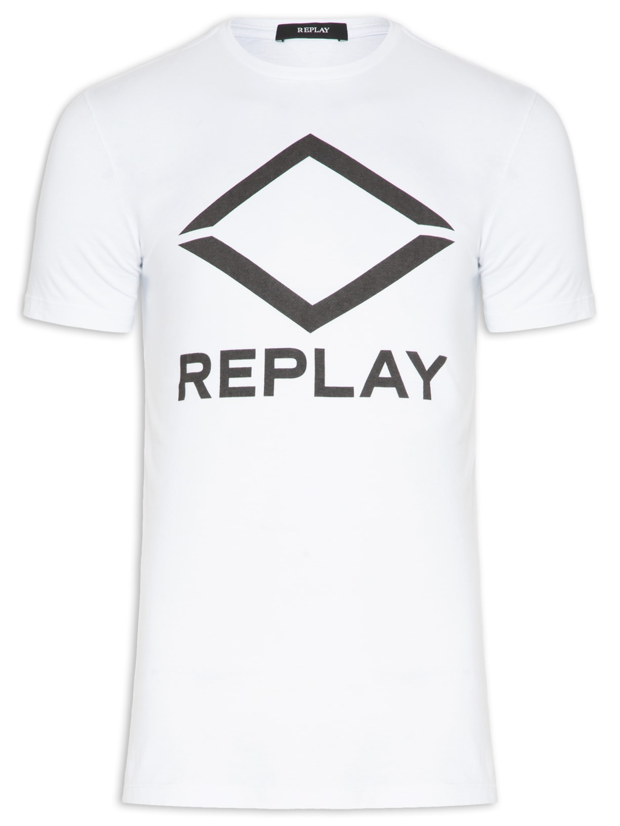 Camiseta Masculina Gola Careca Branco Replay