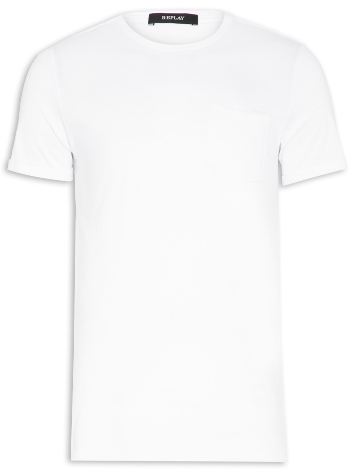 Camiseta Masculina Gola Careca Branco Replay